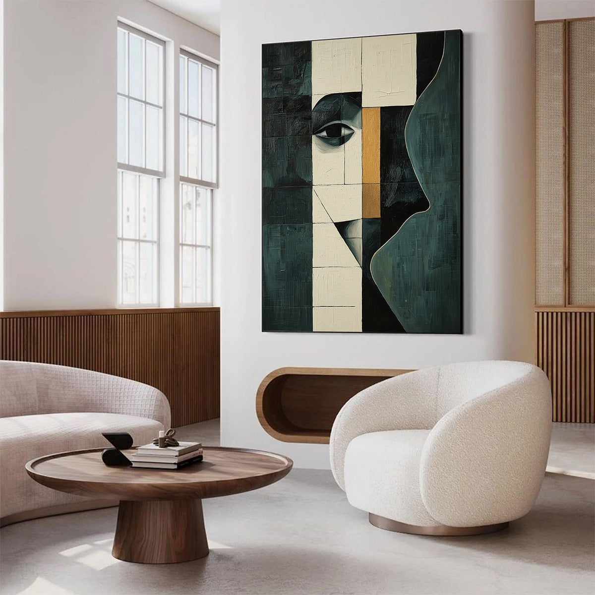 REFLECTION: Minimalist Abstract Portrait Oil Painting - Image 4