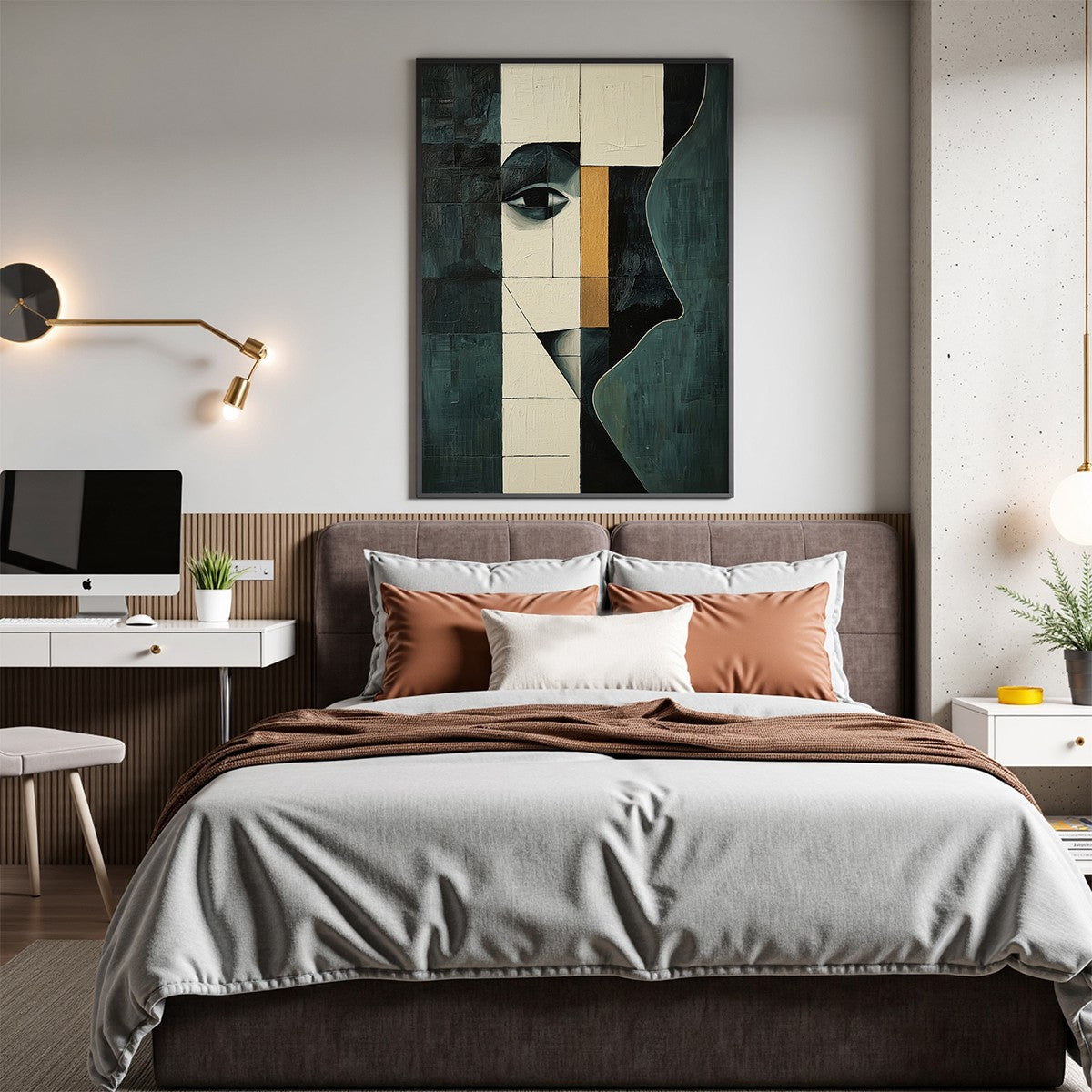 REFLECTION: Minimalist Abstract Portrait Oil Painting - Image 5