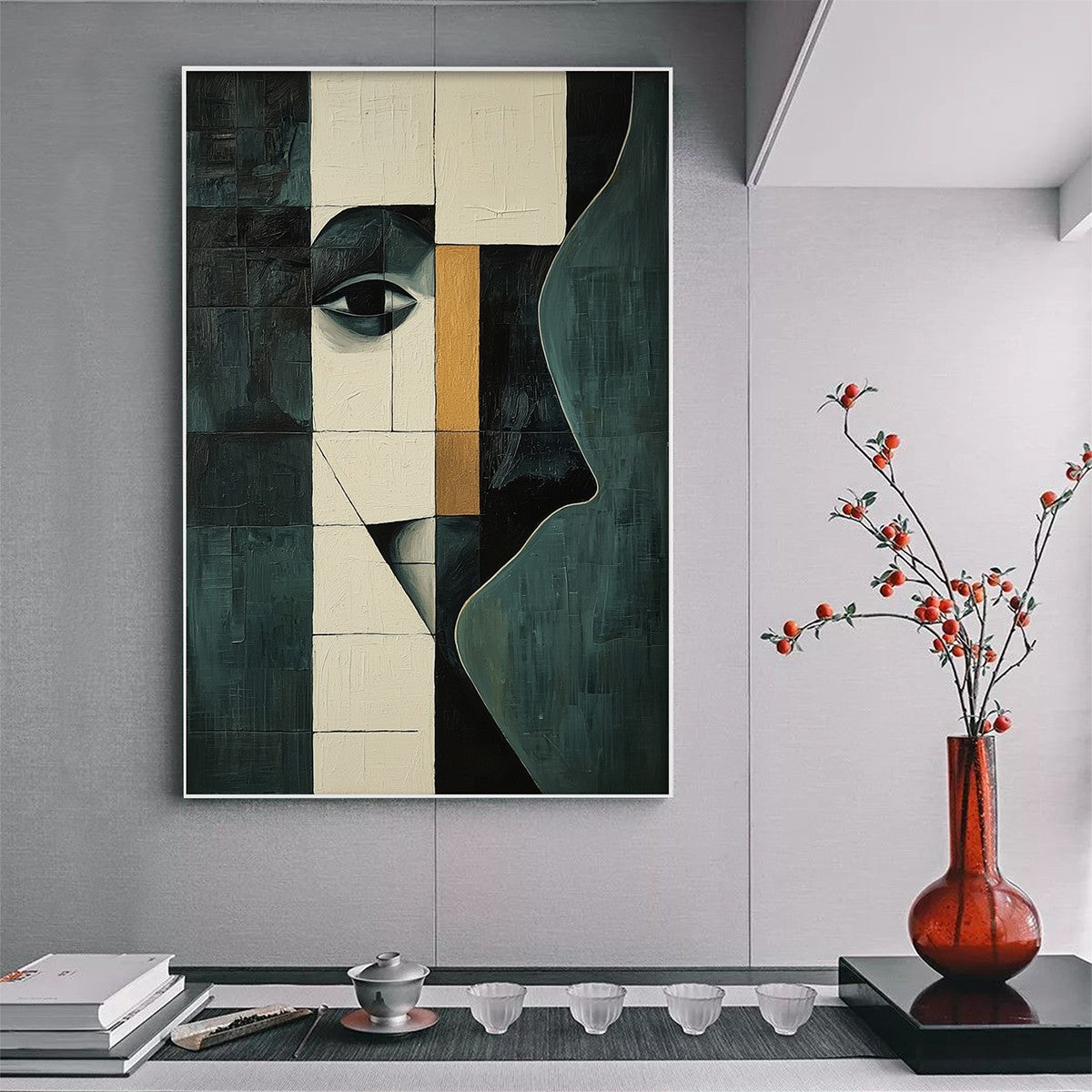 REFLECTION: Minimalist Abstract Portrait Oil Painting - Image 2
