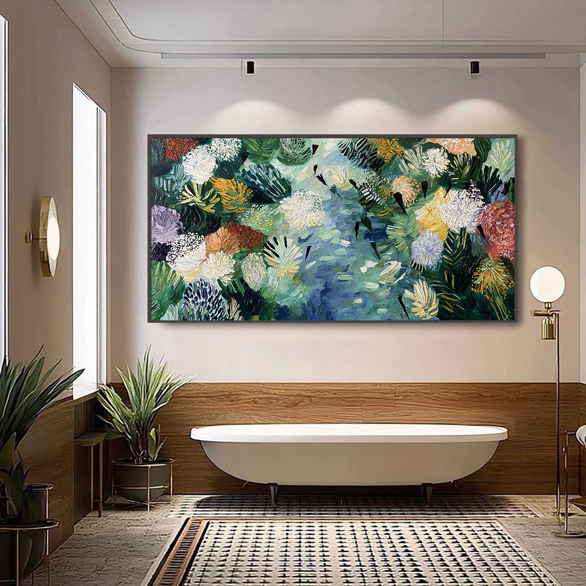 RIVER OF BLOOMS: Textured Palette Knife Abstract Floral Painting - Image 6