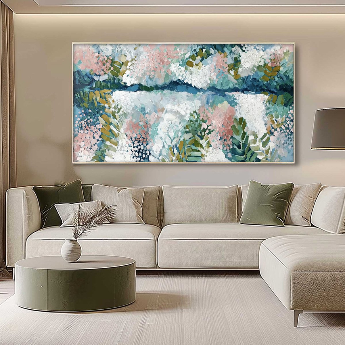 RIVER OF PETALS: Textured Abstract Floral Landscape Painting - Image 4