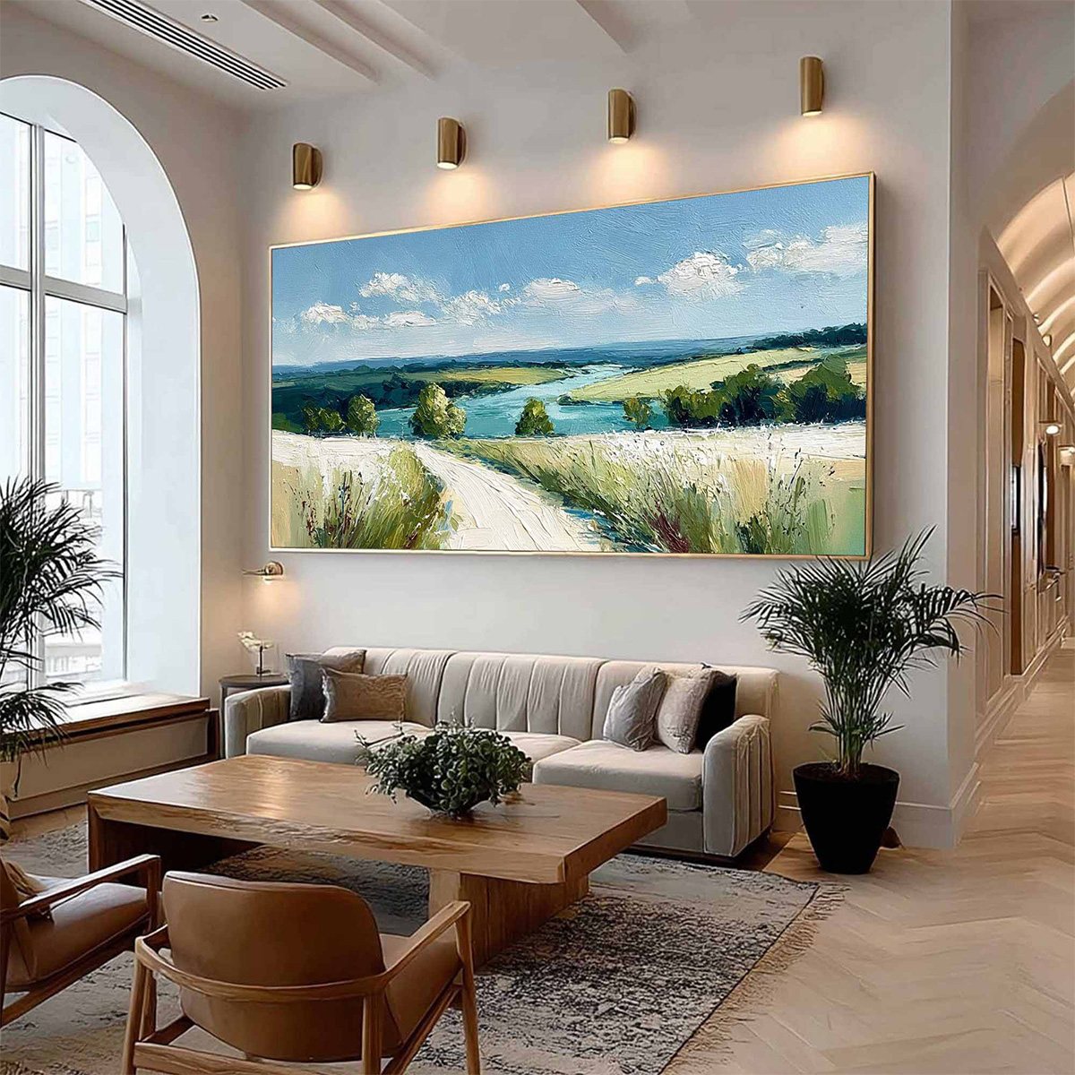 RIVERBEND VISTA: Textured Impasto Landscape Painting of a Countryside Path - Image 7