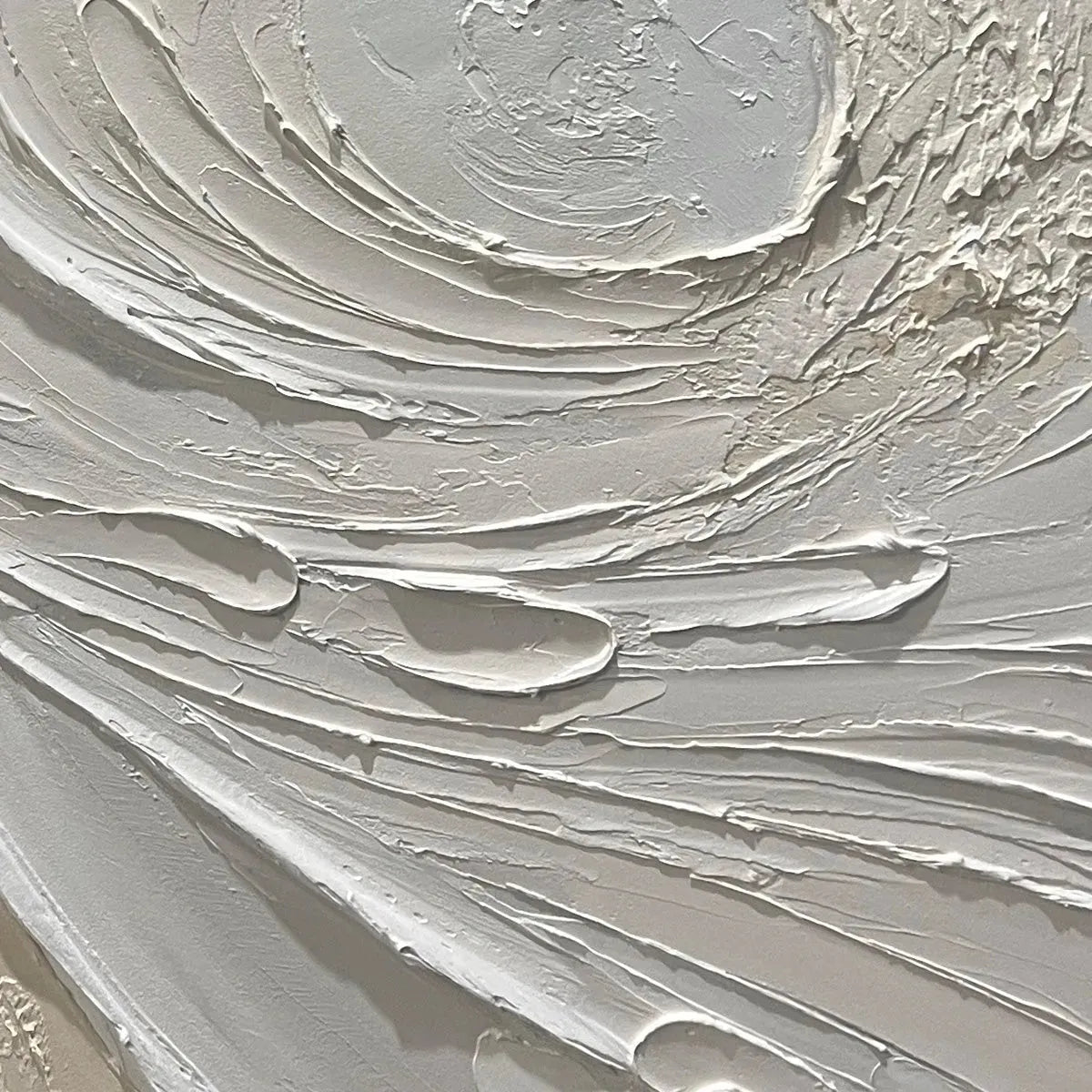 WHISPERS OF THE WIND: Panoramic Textured Abstract Painting in Neutral Tones, Modern Wall Art, Beige and Grey - Image 3