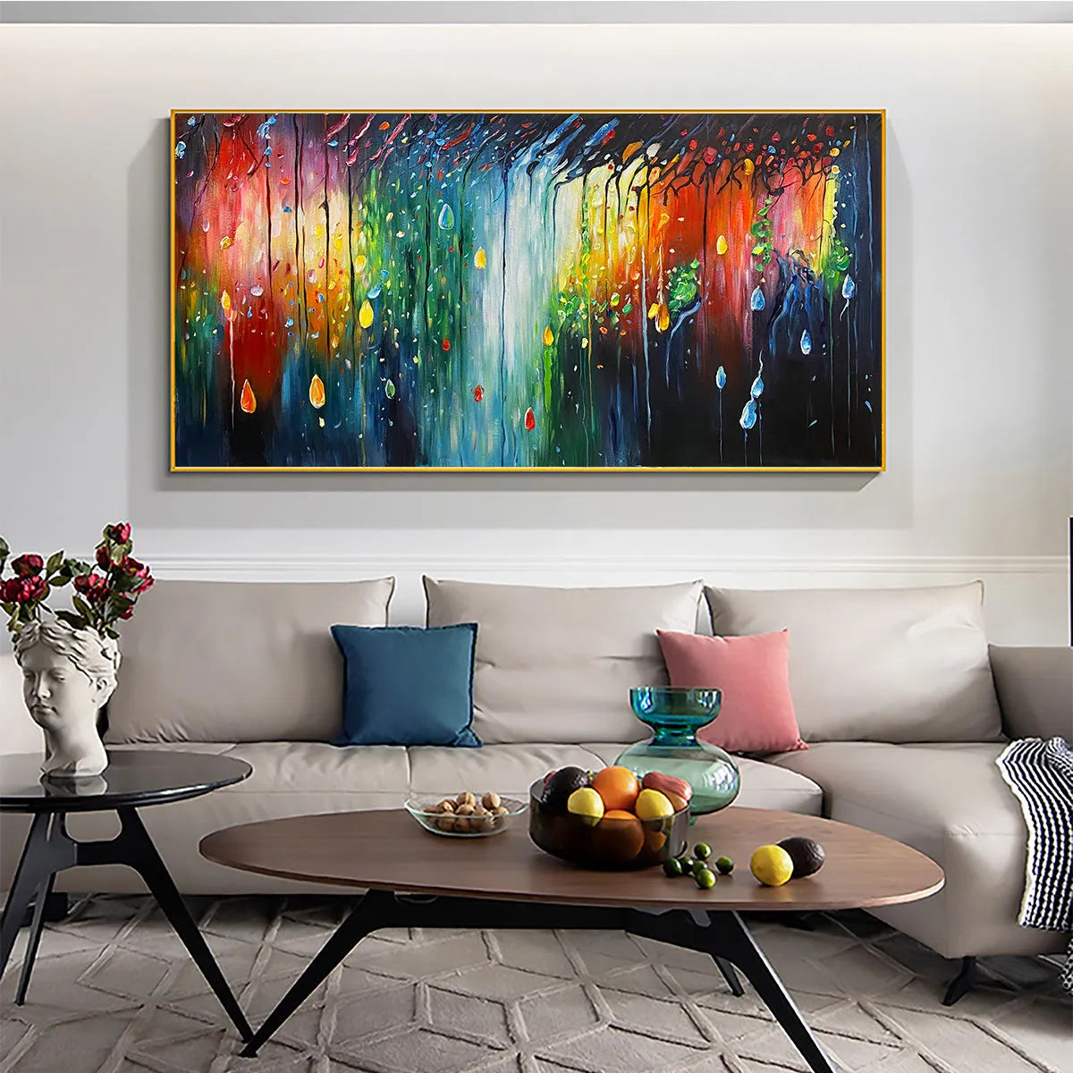 RAINFOREST MELODY: Abstract Painting, Colorful Waterfall, Living Room, Dining Room, Office - Image 8