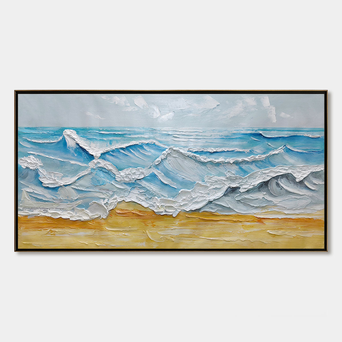 Ready to Ship | OCEAN'S EMBRACE: Textured Seascape Painting - Image 3