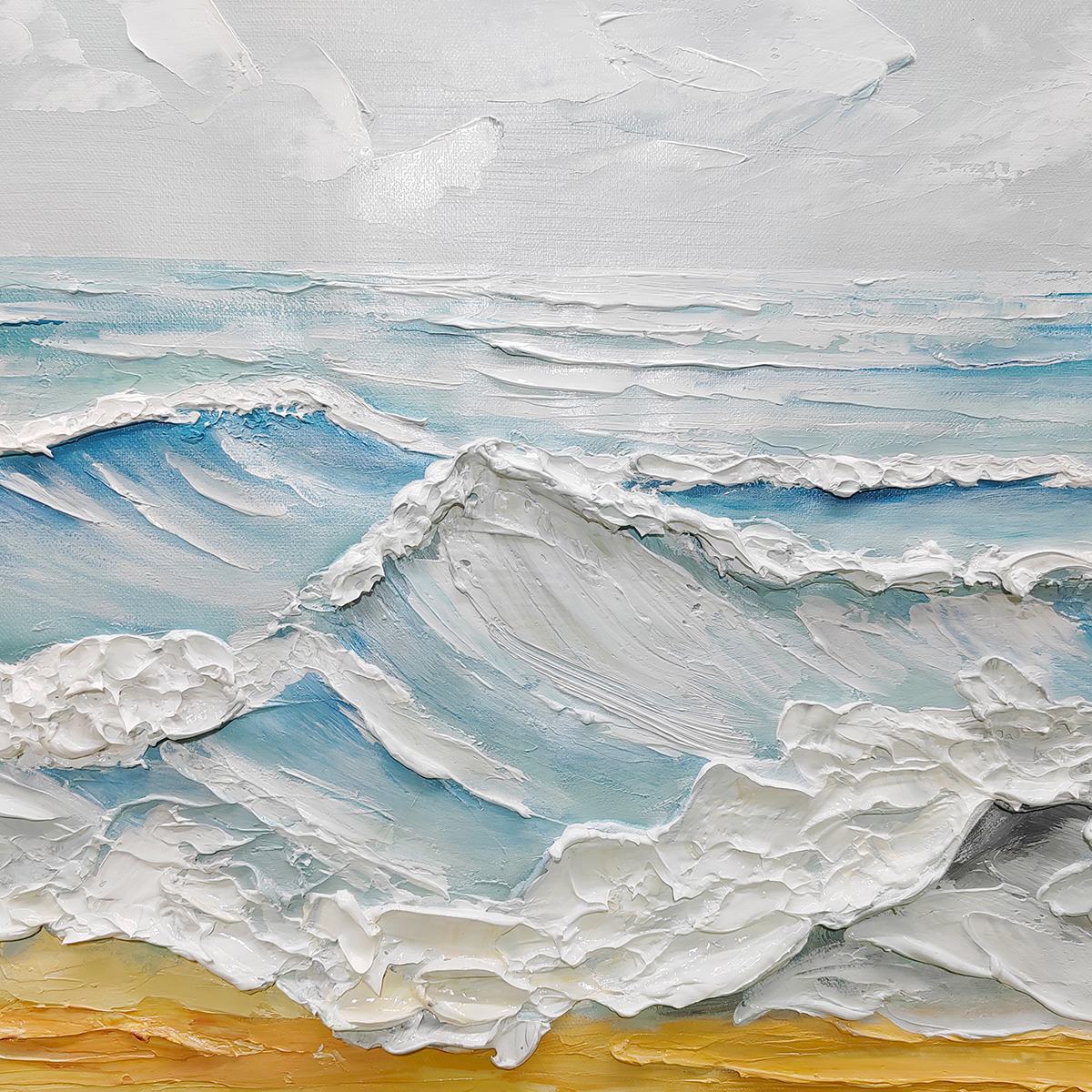 Ready to Ship | OCEAN'S EMBRACE: Textured Seascape Painting - Image 2