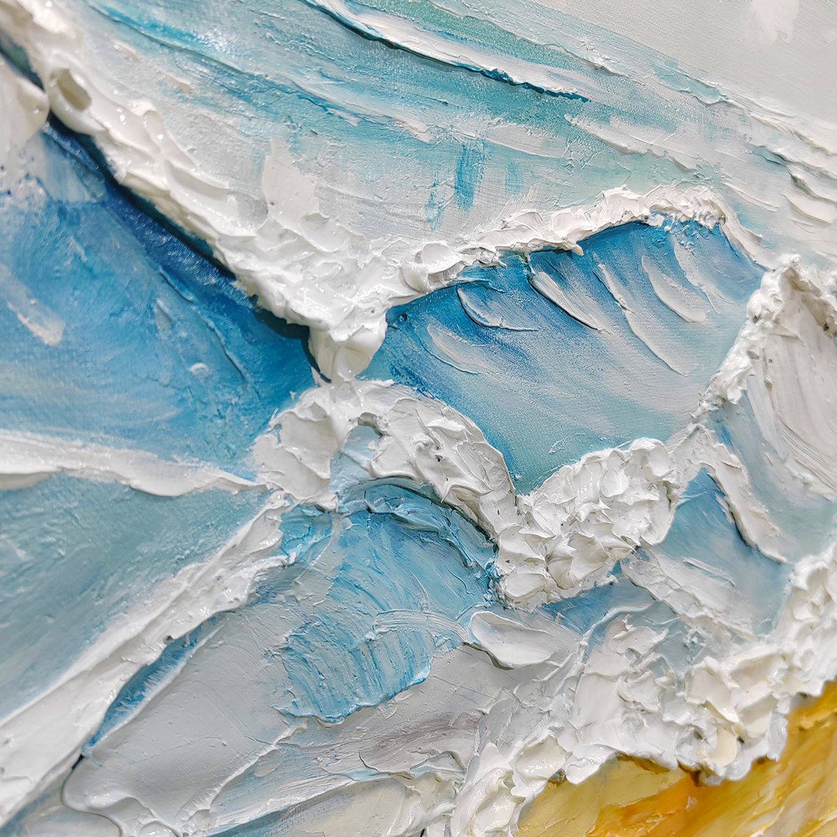 Ready to Ship | OCEAN'S EMBRACE: Textured Seascape Painting - Image 4