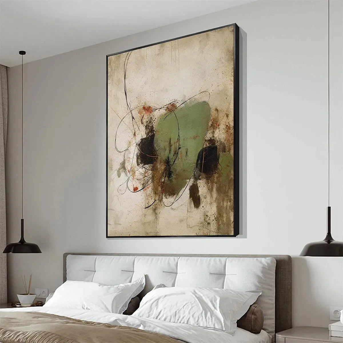SAGE ABSTRACT: Minimalist Abstract Painting, Vertical Wall Art - Image 4