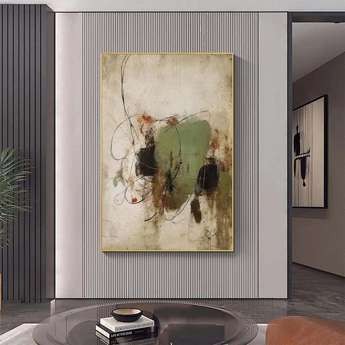 SAGE ABSTRACT: Minimalist Abstract Painting, Vertical Wall Art - Image 7