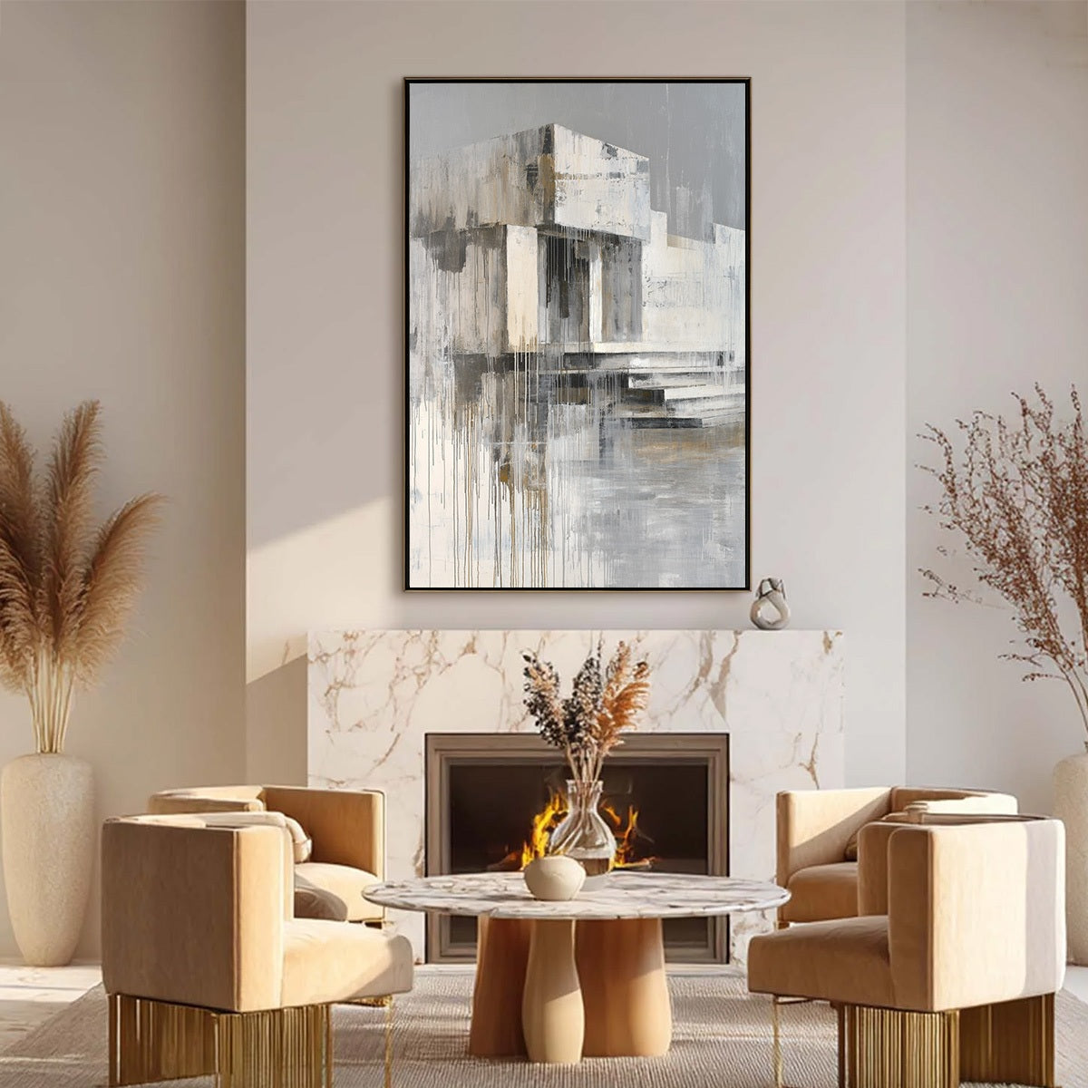 SANCTUARY: Abstract Architectural Painting - Image 6