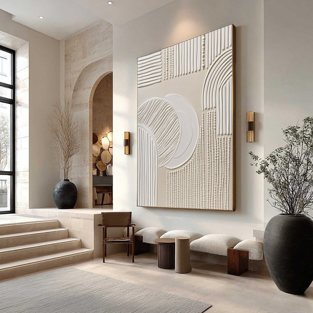 SCULPTED SERENITY: Textured Minimalist Abstract Wall Art - Image 7