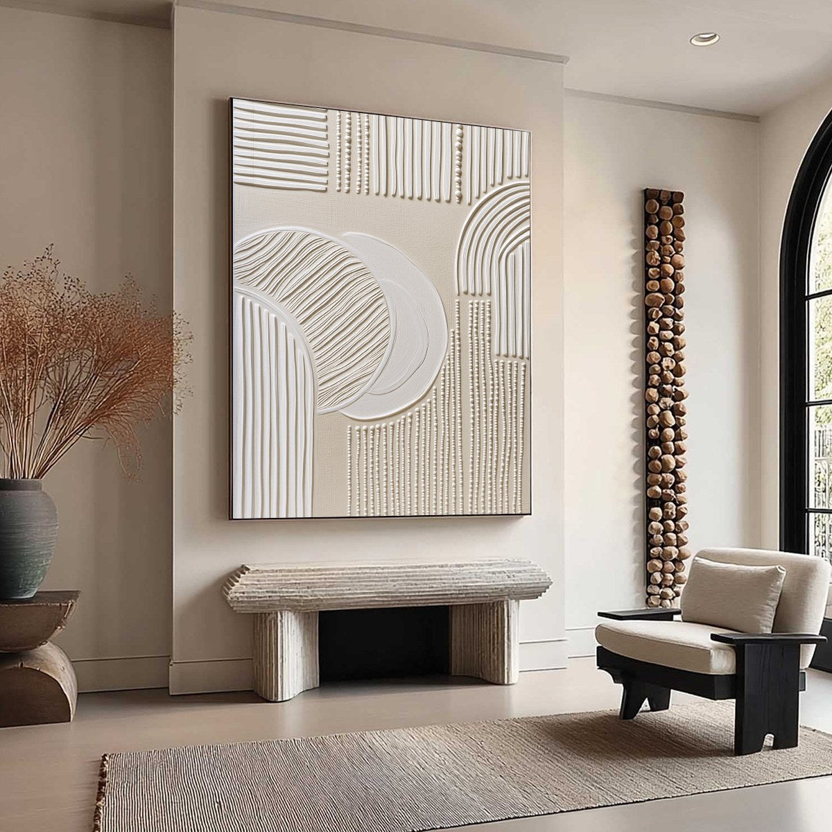 SCULPTED SERENITY: Textured Minimalist Abstract Wall Art - Image 8