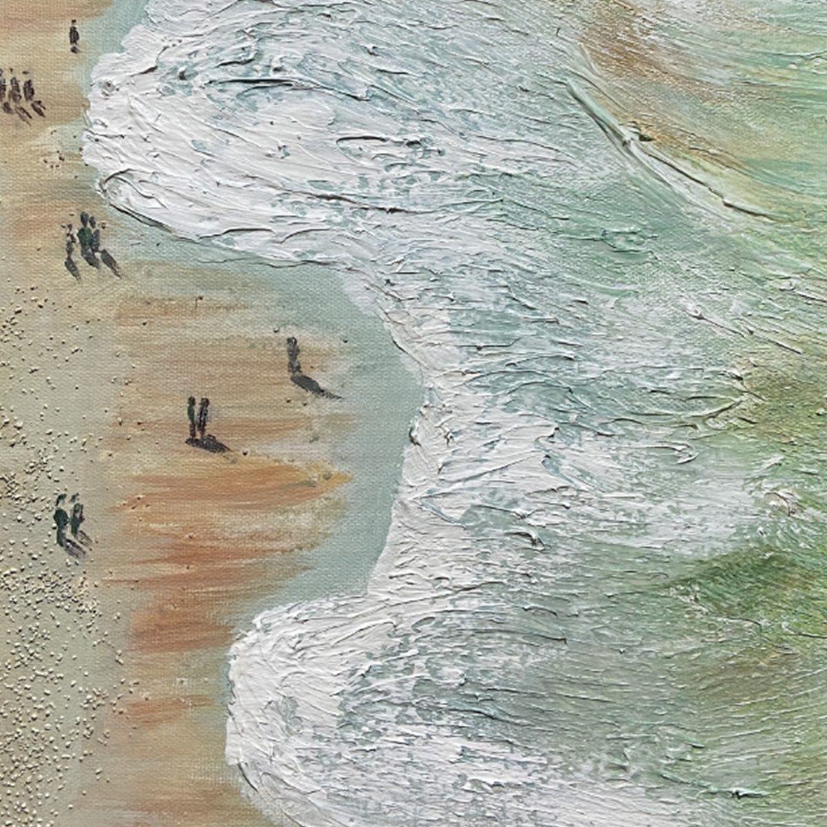 SEASHORE SERENADE: Textured Impasto Beach Oil Painting - Image 6