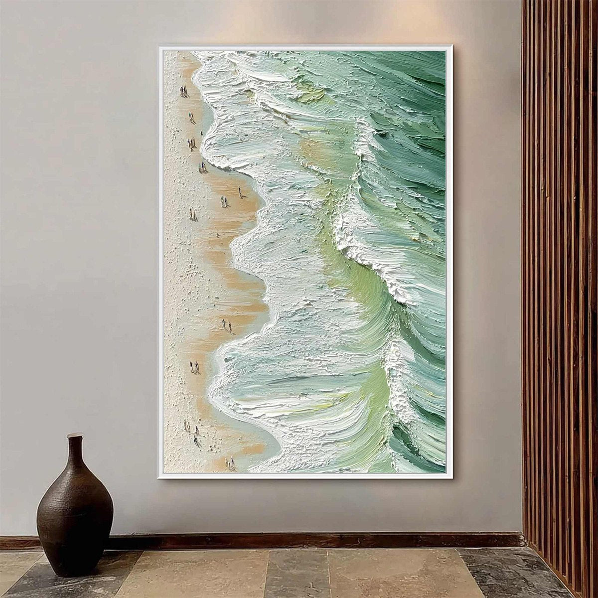 SEASHORE SERENADE: Textured Impasto Beach Oil Painting - Image 2