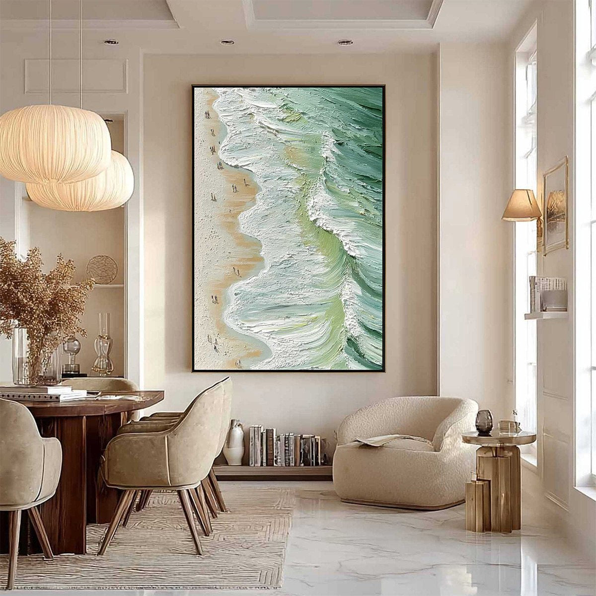 SEASHORE SERENADE: Textured Impasto Beach Oil Painting - Image 10