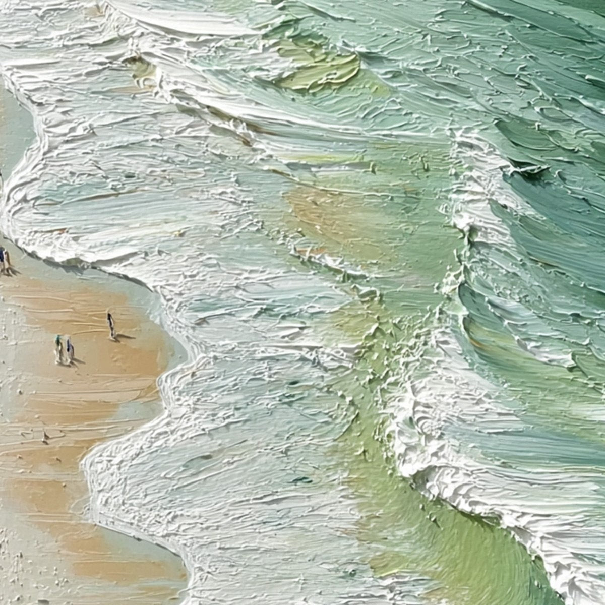 SEASHORE SERENADE: Textured Impasto Beach Oil Painting - Image 7