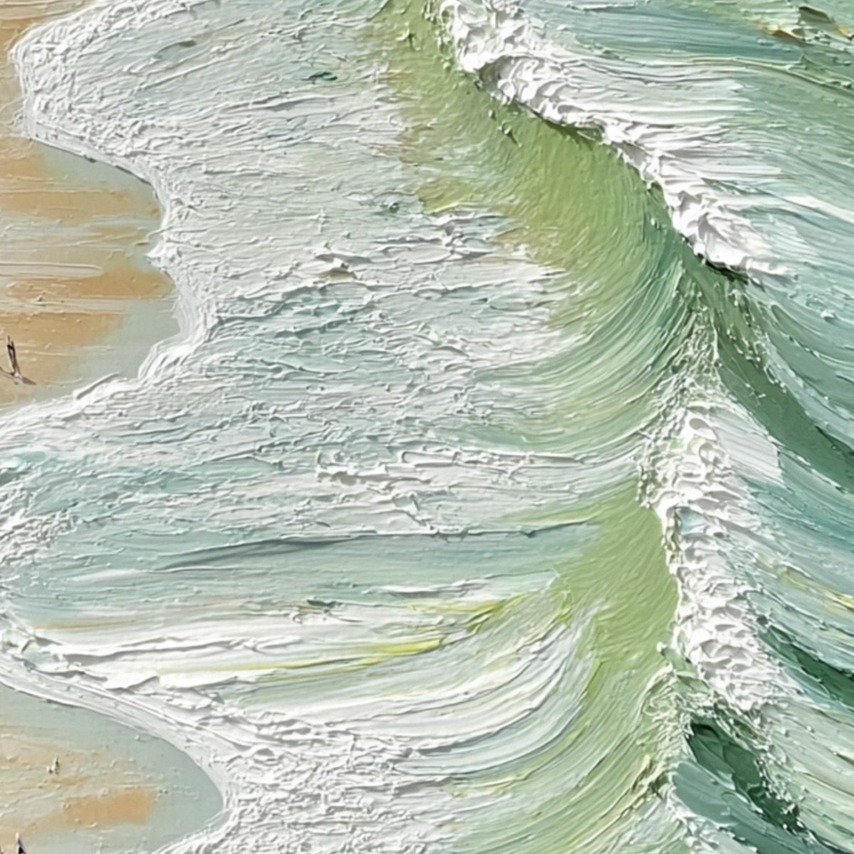 SEASHORE SERENADE: Textured Impasto Beach Oil Painting - Image 9