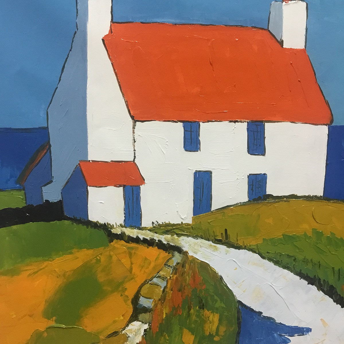 SEASIDE COTTAGE: Impasto Coastal Landscape Oil Painting - Image 4