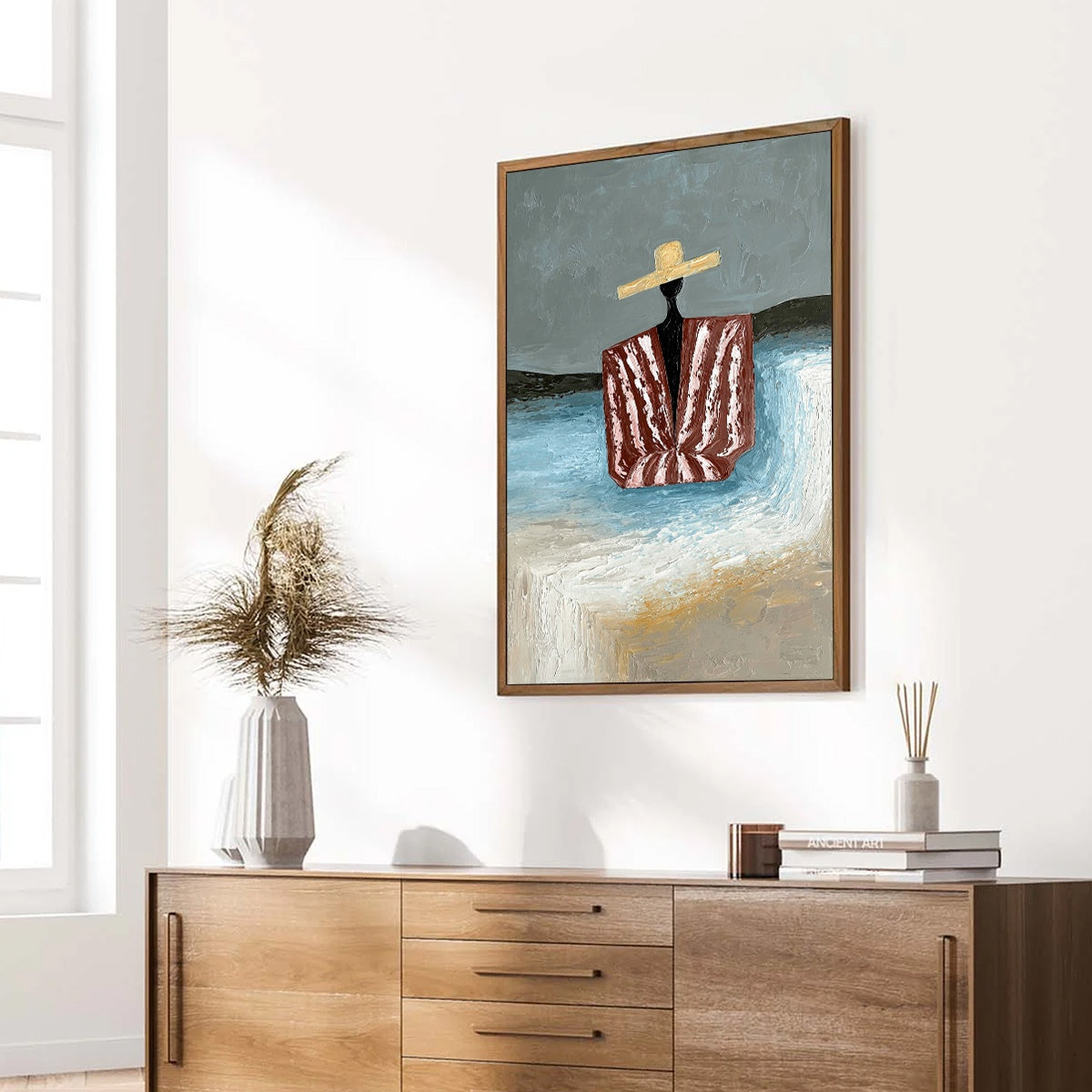 SEASIDE REVERIE: Textured Abstract Figurative Painting by the Sea - Image 8