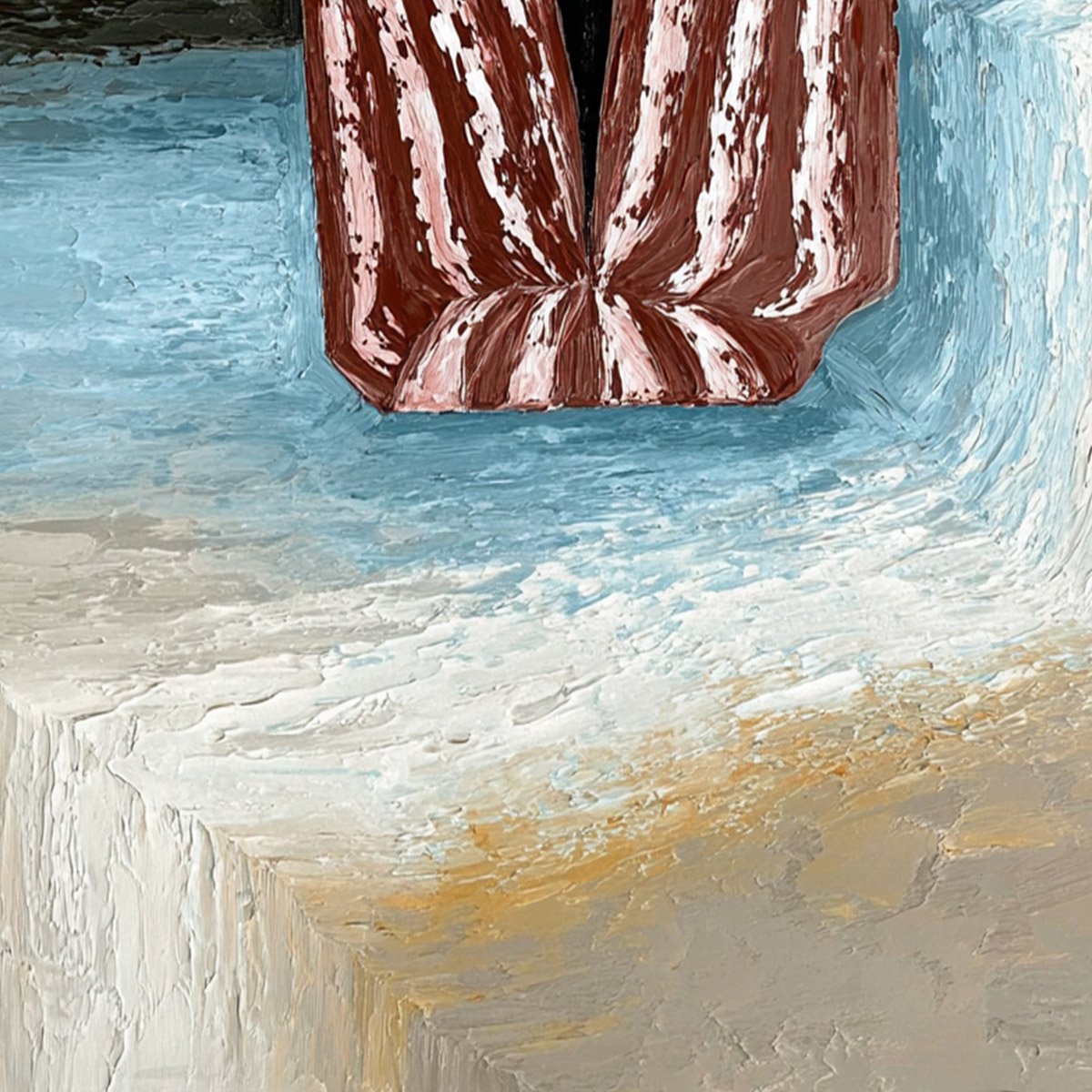 SEASIDE REVERIE: Textured Abstract Figurative Painting by the Sea - Image 5