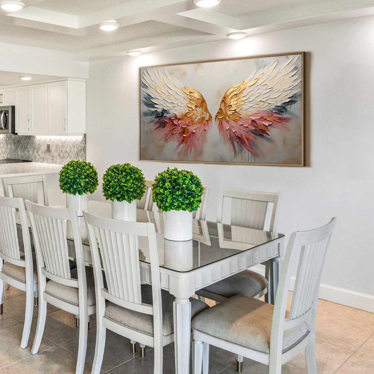 SERAPH'S GRACE: Angelic Wings Impasto Oil Painting - Image 4