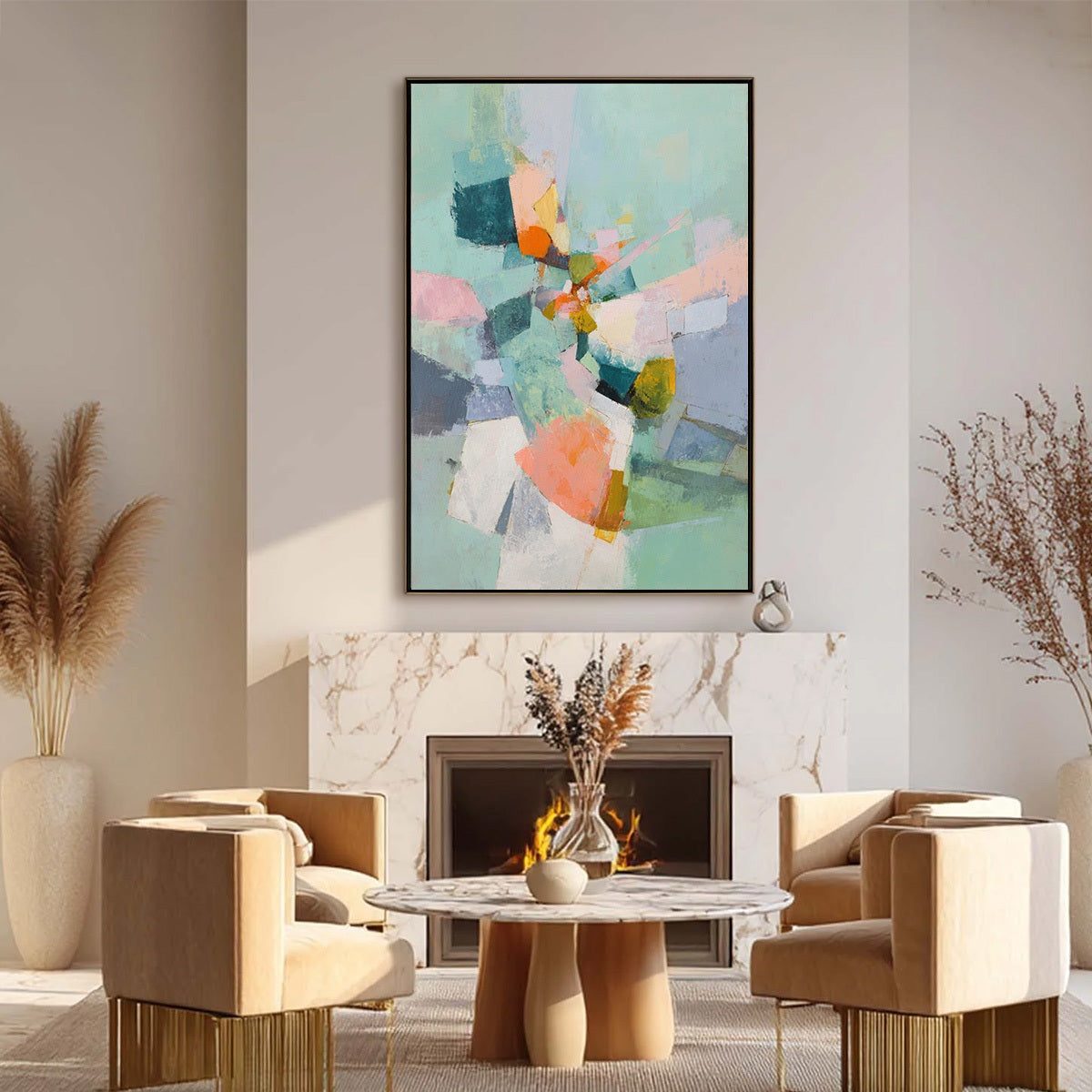SERENDIPITY: Colorful Modern Abstract Composition Painting - Image 6