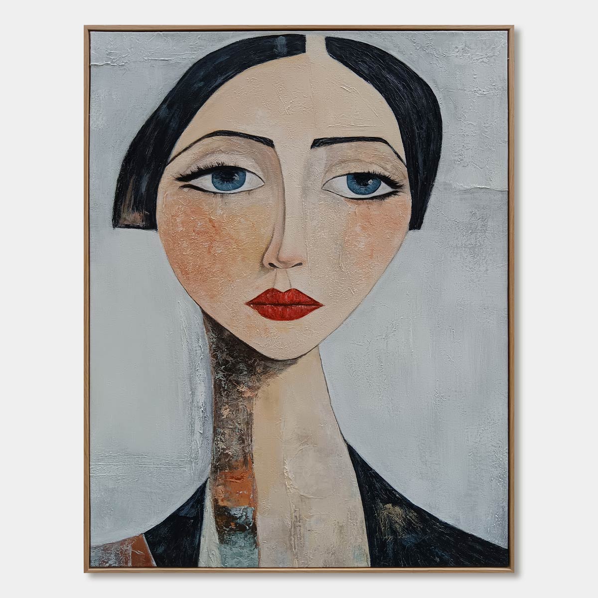 Ready to Ship | SERENE GAZE | 28''x40'' | 70x100cm | Wood Frame - Image 4