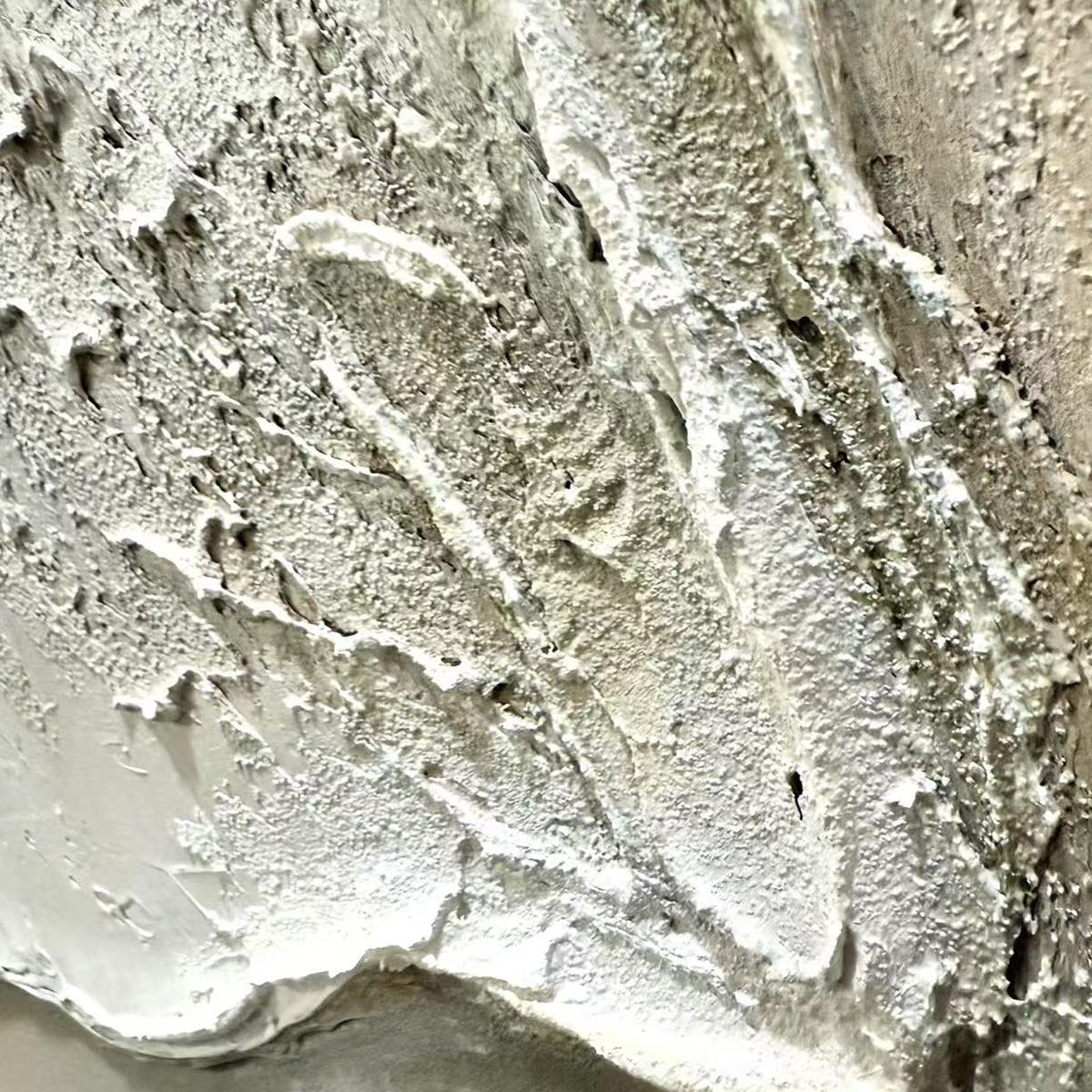 Ready to Ship | Serene Pathways: Minimalist Beige Impasto Oil Wall Art - Image 2