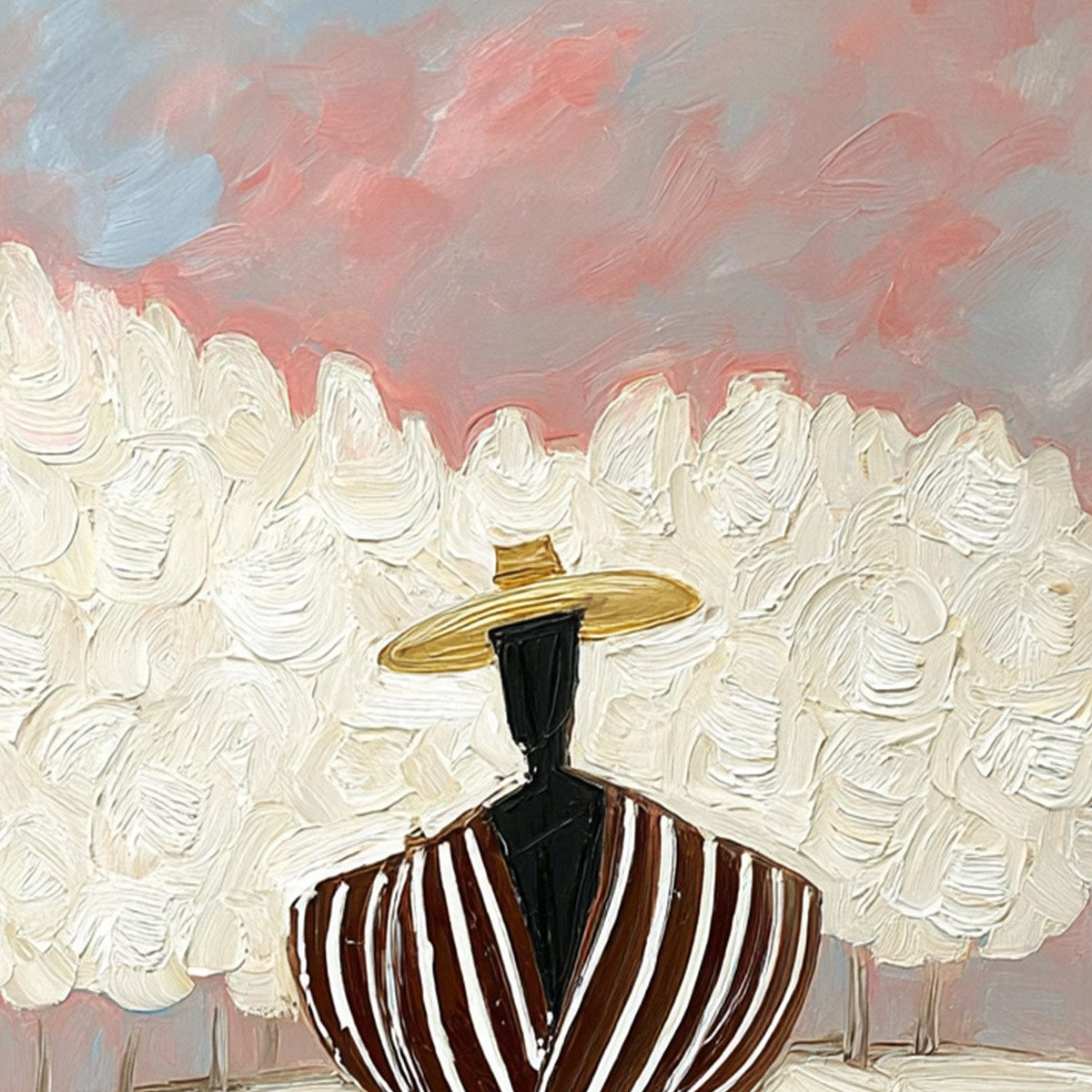 SERENE REFLECTION: Textured Figurative Painting of a Person by the Water - Image 3