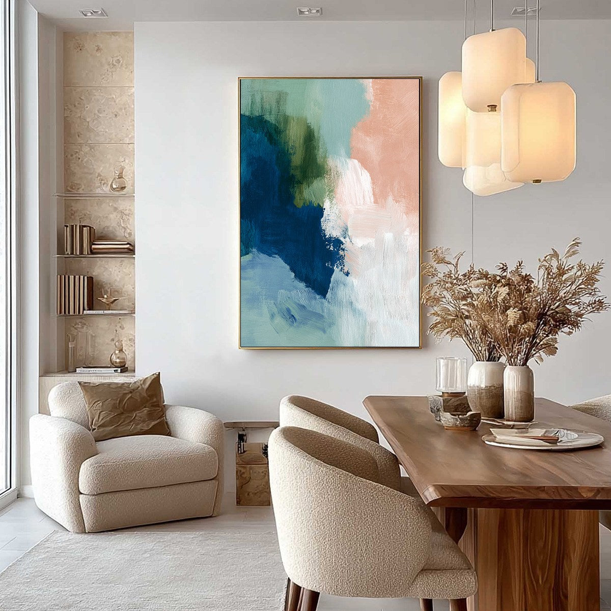 SERENE COLLISION: Modern Abstract Brushstroke Painting - Image 6