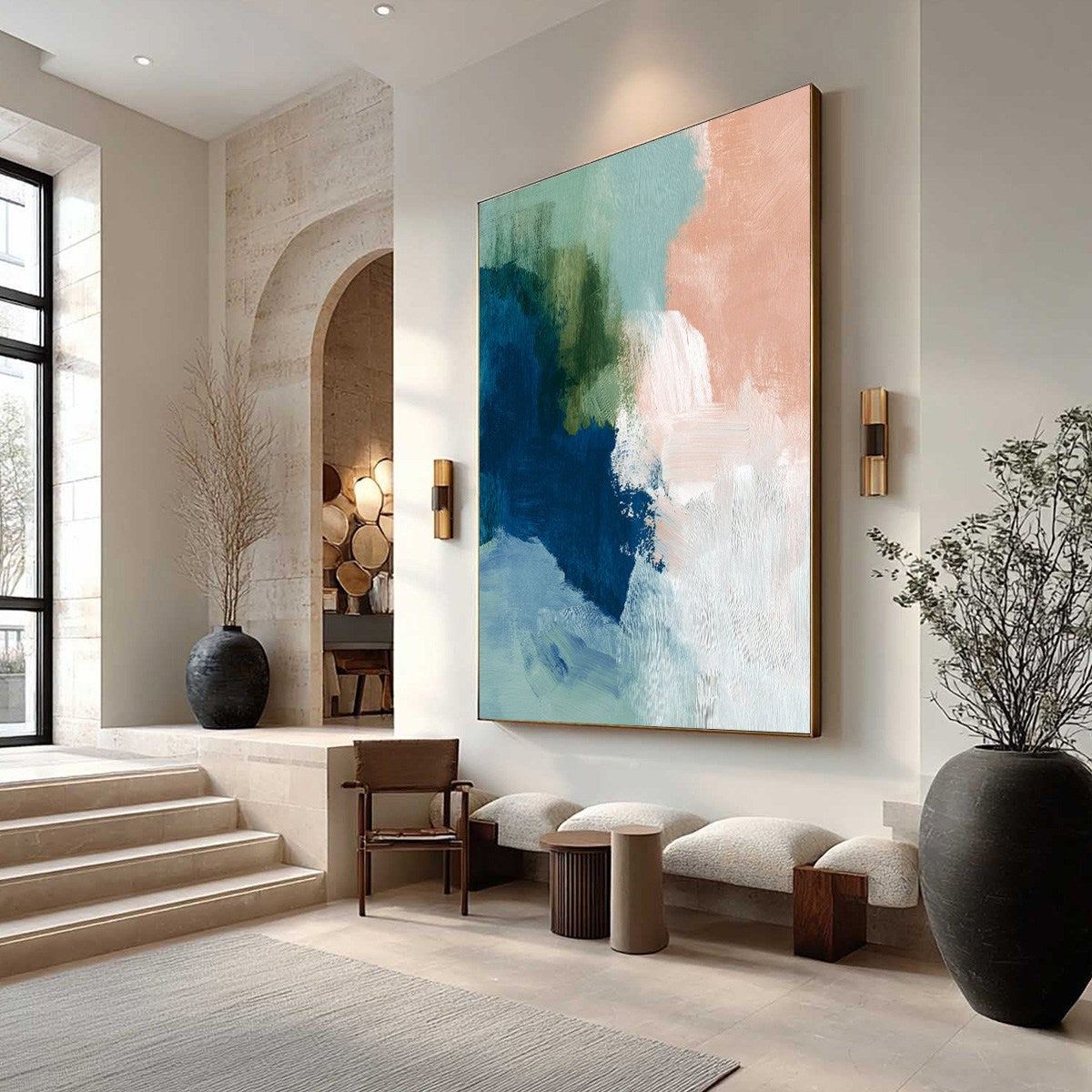 SERENE COLLISION: Modern Abstract Brushstroke Painting - Image 7