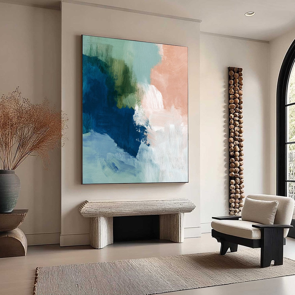 SERENE COLLISION: Modern Abstract Brushstroke Painting - Image 8