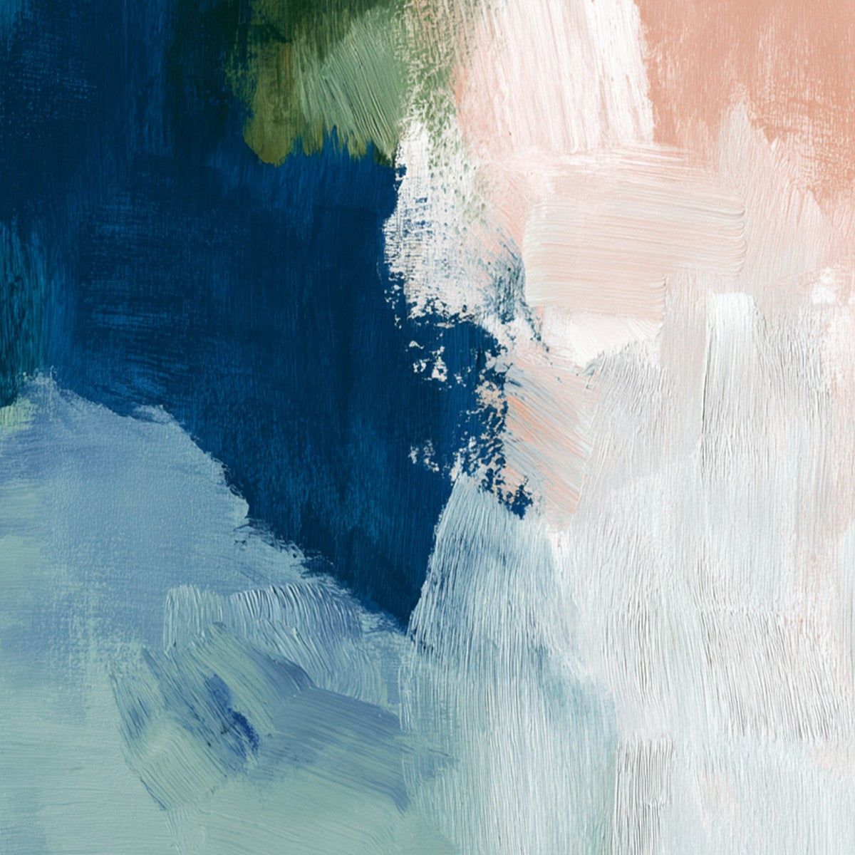 SERENE COLLISION: Modern Abstract Brushstroke Painting - Image 3