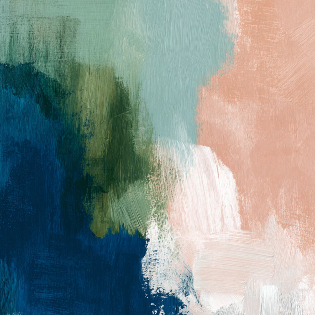 SERENE COLLISION: Modern Abstract Brushstroke Painting - Image 5