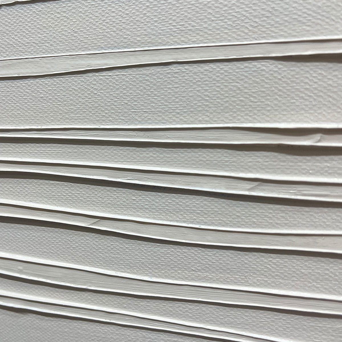SERENE LINES: Minimalist Textured White Abstract Oil Painting - Image 3