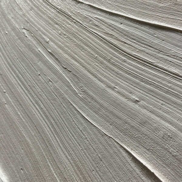 SERENE RIPPLES: Abstract Minimalist Textured White Painting for Living Room