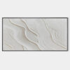 SERENE RIPPLES: Abstract Minimalist Textured White Painting for Living Room