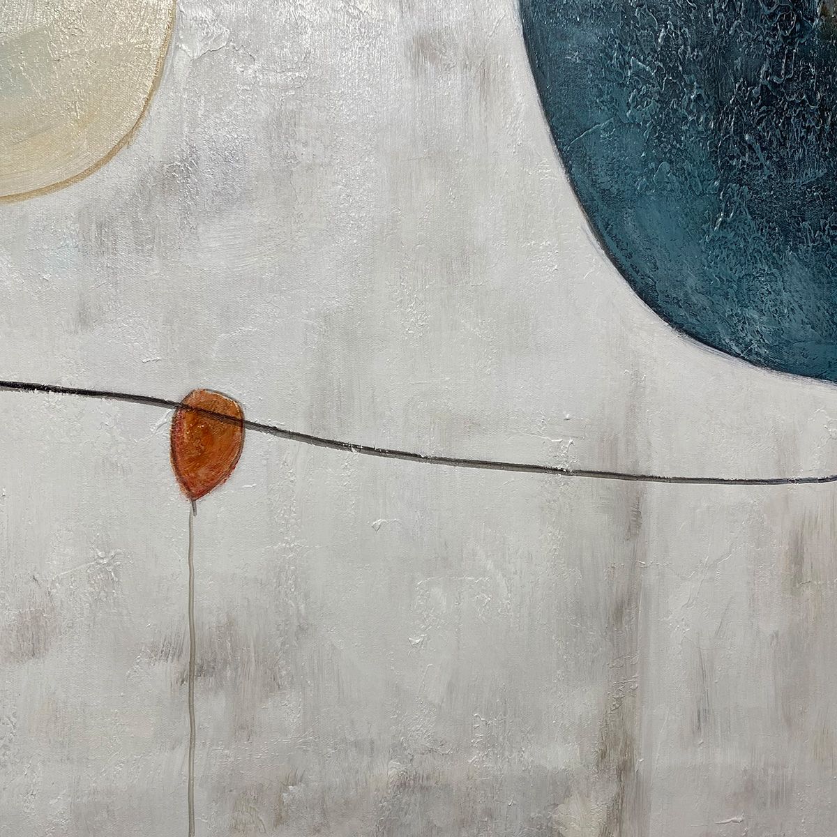 SERENE SHAPES: Textured Abstract Minimalist Oil Painting - Image 3