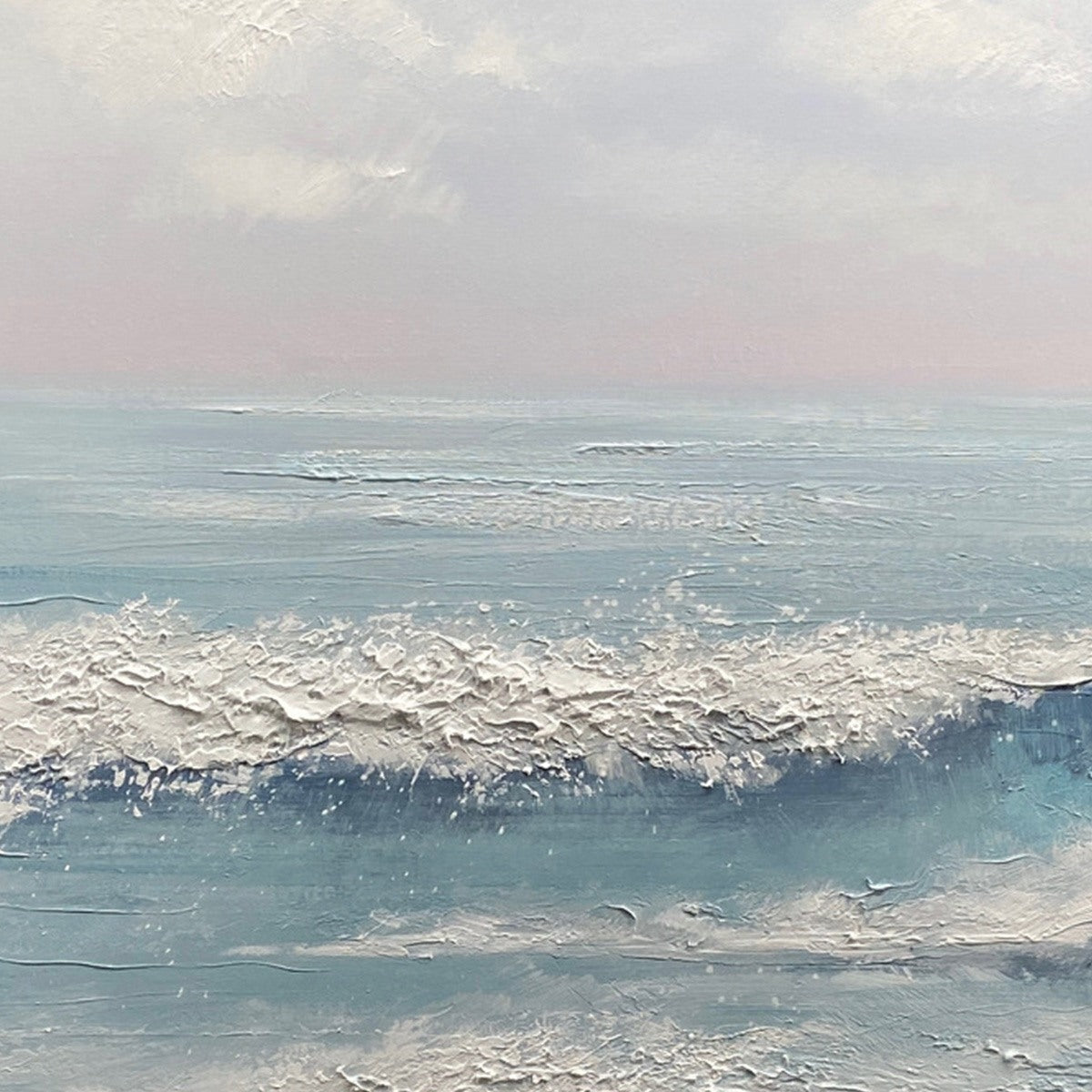 SERENE SHORE: Textured Minimalist Coastal Seascape - Image 3