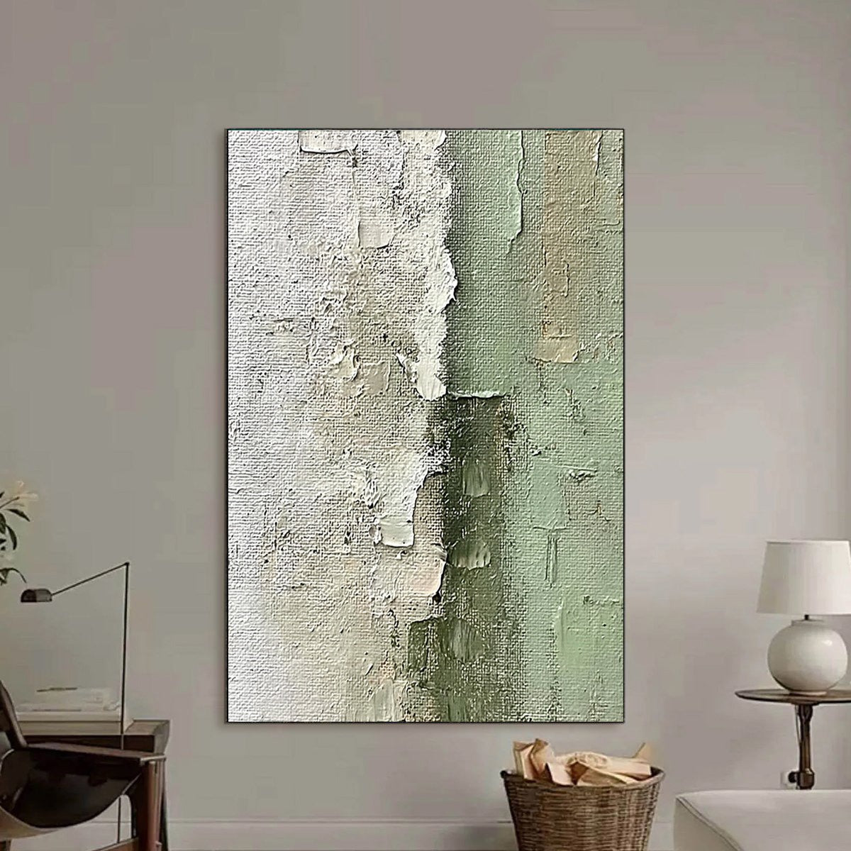 SERENE SIMPLICITY: Textured Minimalist Abstract Oil Painting - Image 2