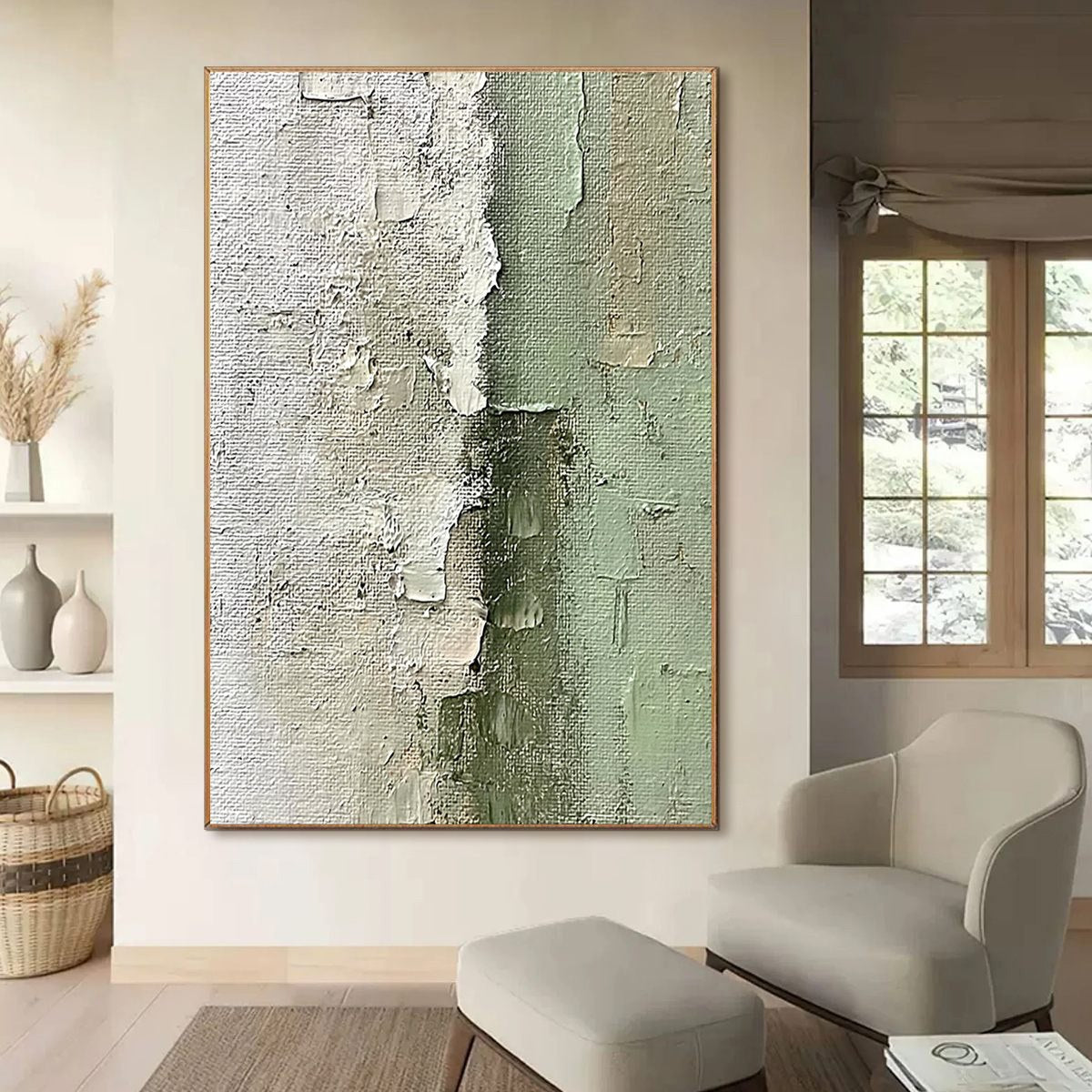 SERENE SIMPLICITY: Textured Minimalist Abstract Oil Painting - Image 6