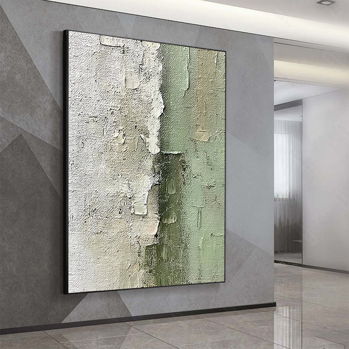 SERENE SIMPLICITY: Textured Minimalist Abstract Oil Painting - Image 4