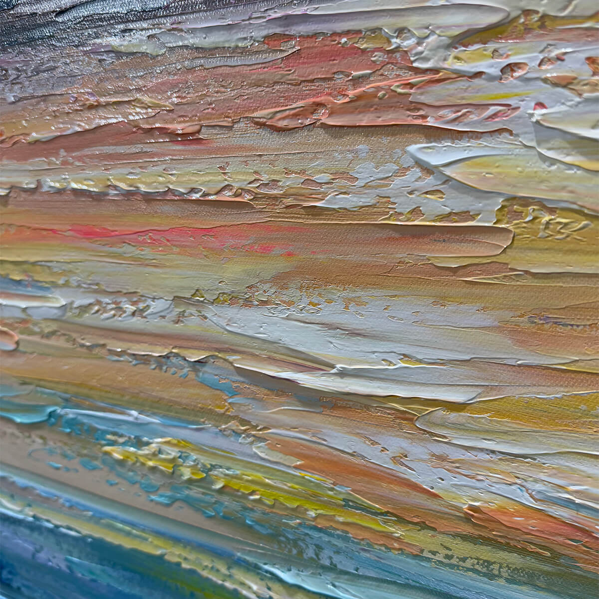 SERENE SUNSET: Panoramic Seascape Painting, Textured Wall Art, Horizontal Canvas, Beach Decor - Image 6