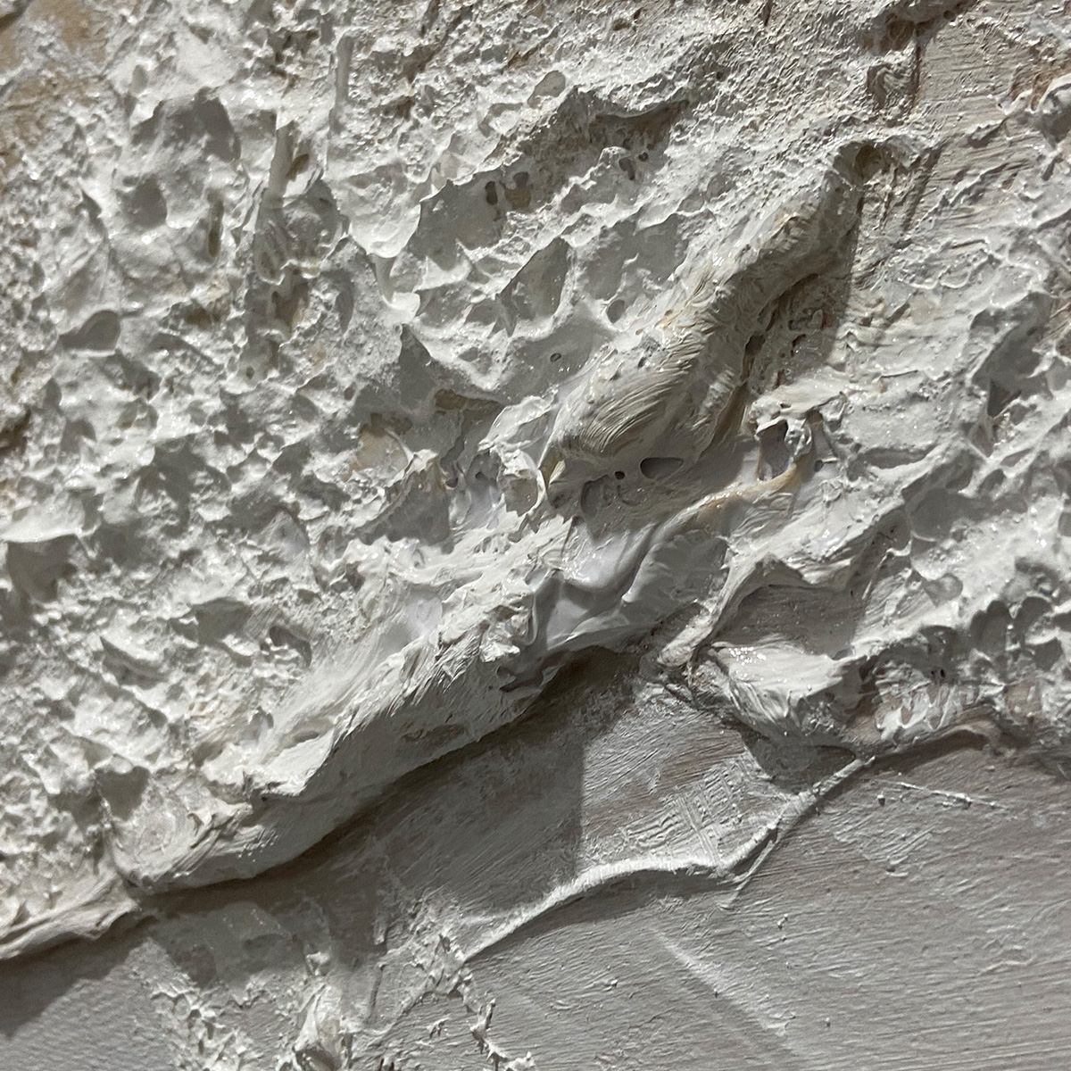 SERENITY TIDE: Textured Minimalist Beach Scene Painting - Image 3