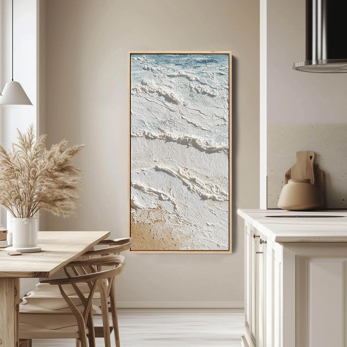 SHORELINE WHISPERS: Textured Wabi Sabi Coastal Painting - Image 4