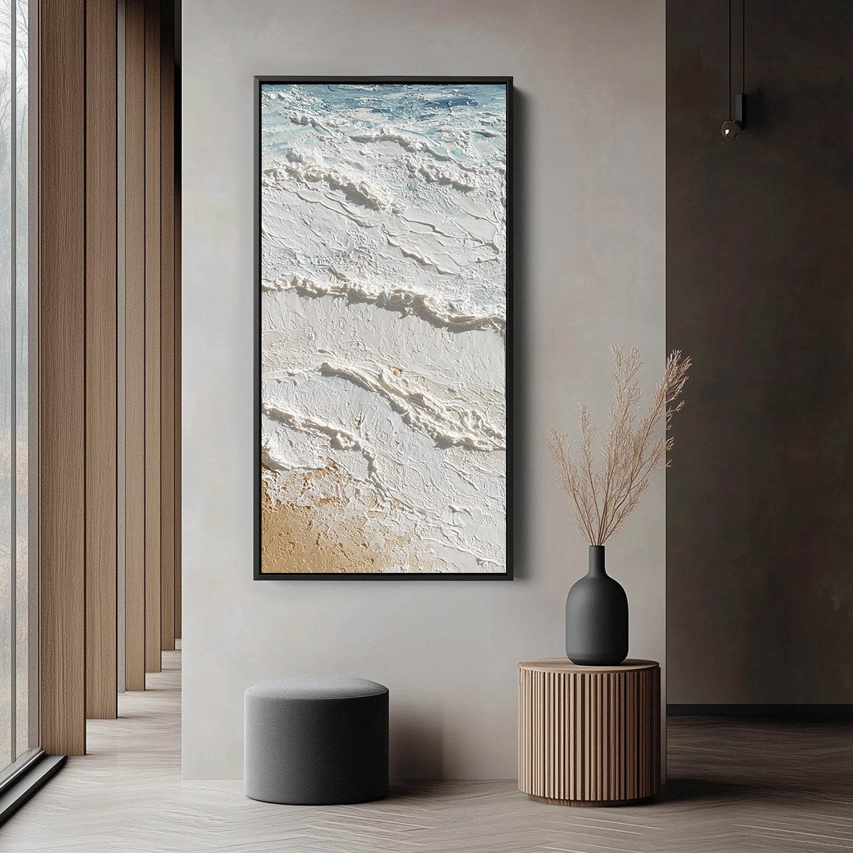 SHORELINE WHISPERS: Textured Wabi Sabi Coastal Painting - Image 6