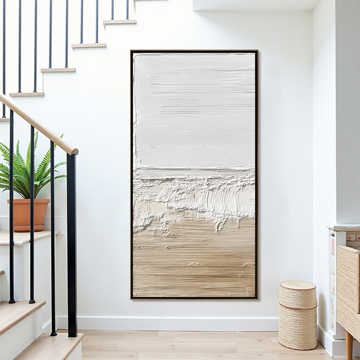 SHORELINE ECHO: Wabi Sabi Textured Minimalist Painting - Image 3