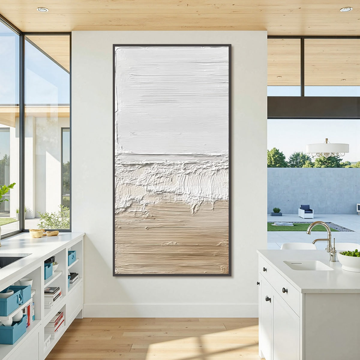 SHORELINE ECHO: Wabi Sabi Textured Minimalist Painting - Image 4