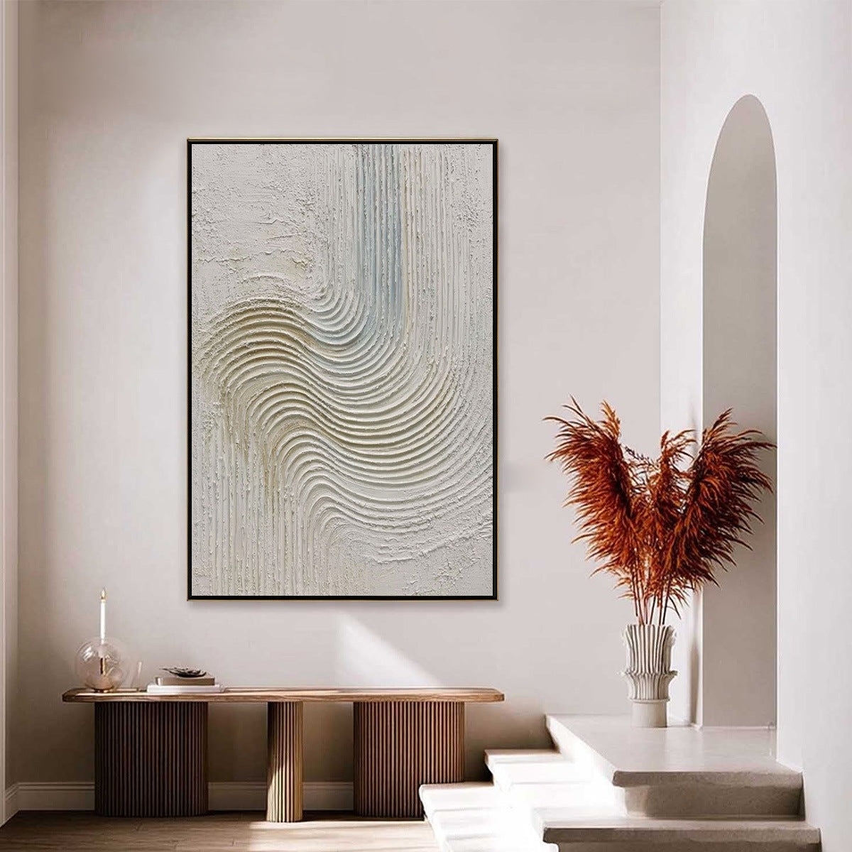 SILENT FREQUENCY: Textured Wabi Sabi Minimalist Abstract Wall Art - Image 4