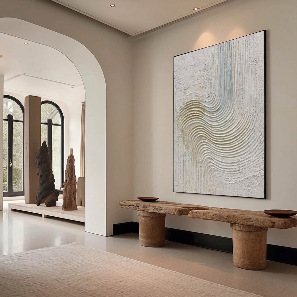 SILENT FREQUENCY: Textured Wabi Sabi Minimalist Abstract Wall Art - Image 7